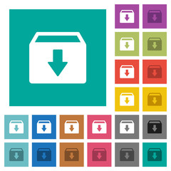 Archive square flat multi colored icons