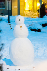 the lovely snowy Swiss snowman