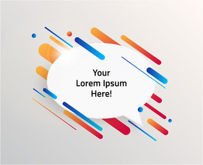 Modern text box with colorful stripes