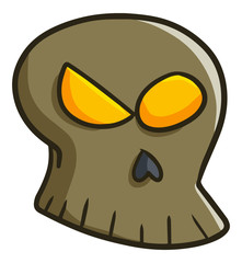 Naklejka premium Funny and scary brown skull mask for Halloween - vector.