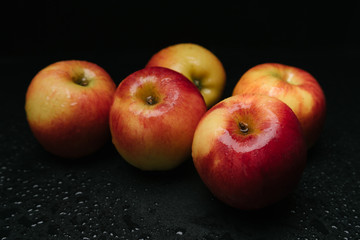 Apple in black background
