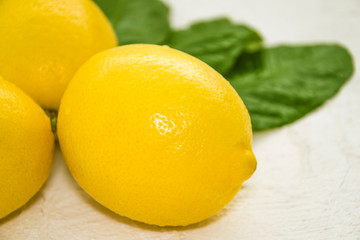 lemon with leaves photo