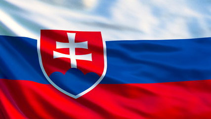 Slovakia flag. Waving flag of Slovakia 3d illustration