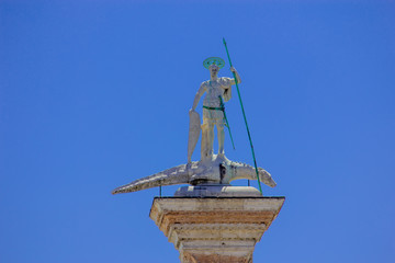 Column of San Teodoro in St Mark Square (Piazza San Marco), Venice, Italy