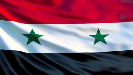 Syria flag. Waving flag of Syria 3d illustration