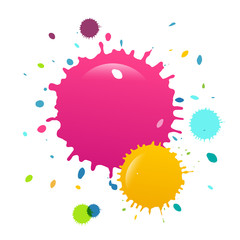 Colorful Paint Splashes Vector Background