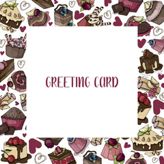 Vector desserts and sweets