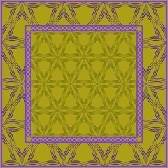 Obraz premium Fashion design Print with geometric pattern. Vector illustration. For modern interior design, fashion textile print, wallpaper. DARK GREEN and purple COLOR.