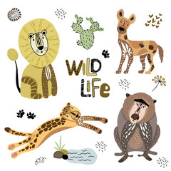 Cute Africa Vector Set