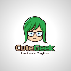 Cute Geek Vector Image