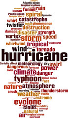Obraz premium Hurricane word cloud