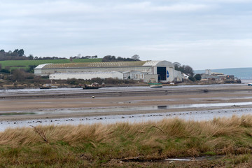The Babcock international Group Marine Division shipyard on the River Torridge, at Appledore, North Devon, England, UK
