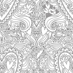 Coloring picture with the doodling hearts pattern.