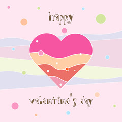 Happy Valentine s day card. Valentines heart. Decorative heart card.
