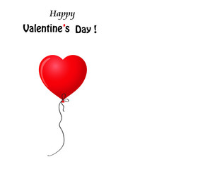 Plakat Valentine's template with red realistic heart shaped helium bal