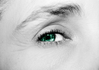 A beautiful insightful look woman's eye. Close up shot.