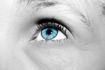 A beautiful insightful look woman's eye. Close up shot.