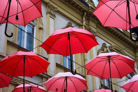 Floating umbrellas in Belgrade, Serbia