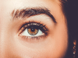 Obraz premium A beautiful insightful look woman's eye. Close up shot.