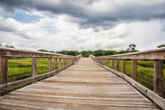 Boardwalk At Shem Creek In Mount Pleasant South Carolina