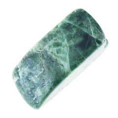 polished Jadeite (green jade) stone on white