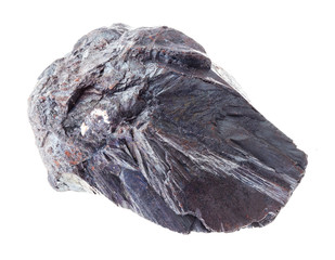 rough hematite stone (iron ore) on white