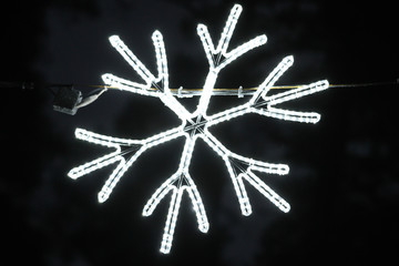Beautiful snowflake led celebration sign.