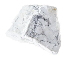 raw howlite stone on white