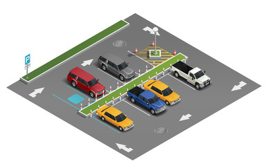 Transport Parking Isometric Composition  © Macrovector