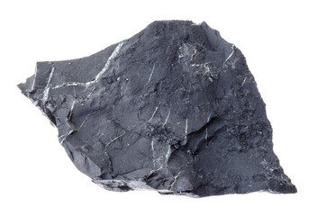 raw shungite shale stone on white