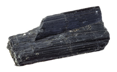 rough fibrous Aegirine stone on white