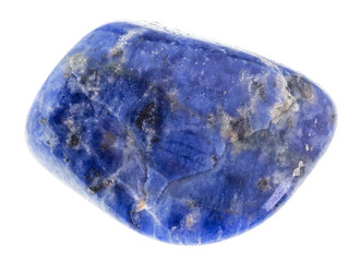 polished blue Sodalite gemstone on white