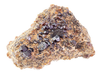 matrix of Andradite garnet crystals on rock
