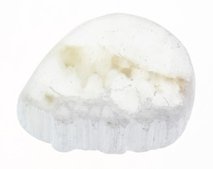 polished Ulexite (TV rock) stone on white