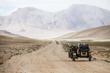 Sidecar riding in the mountains