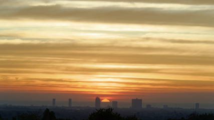 Naklejka premium sunset in city