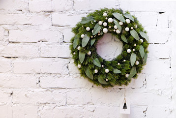 Christmas wreath on the wall