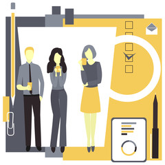 Office coffee break.  Vector illustration.