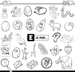 E is for educational game coloring book