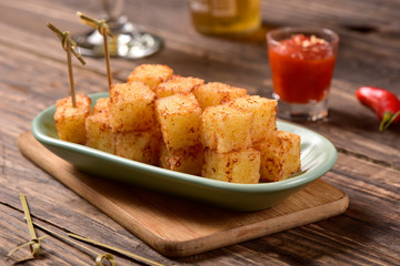 Tapioca squares and pepper jelly