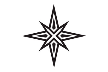 Obraz premium Vector compass rose with North, South, East and West indicated. Can be used for T-shirts print, labels, badges, stickers, logotypes.