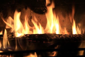 Close-up of a burning fire