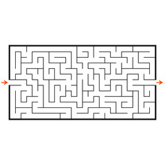 Abstract rectangular maze. Game for kids. Puzzle for children. Labyrinth conundrum. Flat vector illustration isolated on white background.