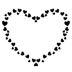   cute black heart shaped frame for valentines, love romance design.