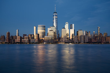 Fototapeta na wymiar New York City skyline at sunset, USA