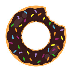 Donut Ring Float - Chocolate glazed donut inflatable ring float isolated on white background