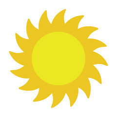 Bright Yellow Sun - Bright yellow sun illustration isolated on white background