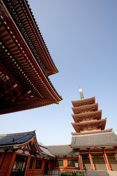 TOKYO, JAPAN: The Senso-ji temple in the heart of old-Tokyo, the region known as Asakusa, Tokyo.