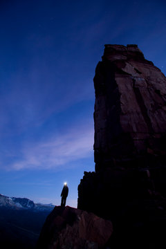 Backpacking under Castleton Tower near Moab, UT. Castle Valley, UT.