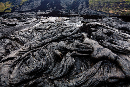 Hardened laval flow at Volcanoes National Park, Hawaii